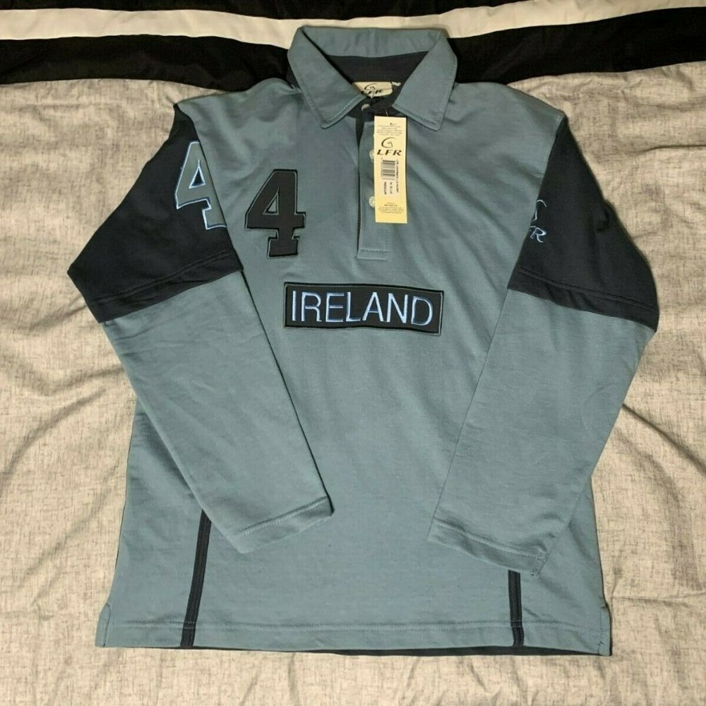 Irish Rugby Shirt Spellout Longsleeve Men Size M